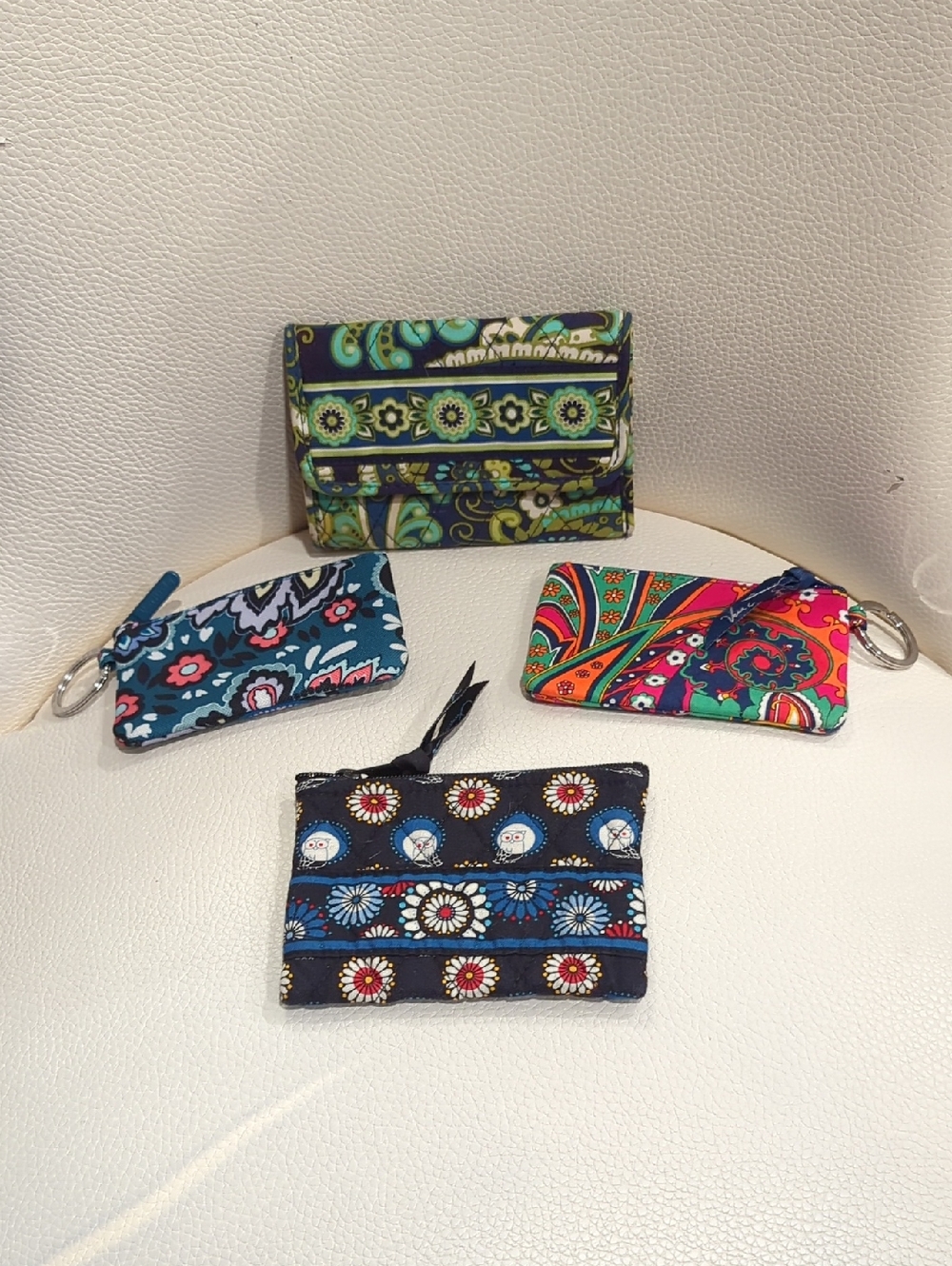 Vera Bradley Patterned Blue and Multicolor Zip Pouches And Wallet